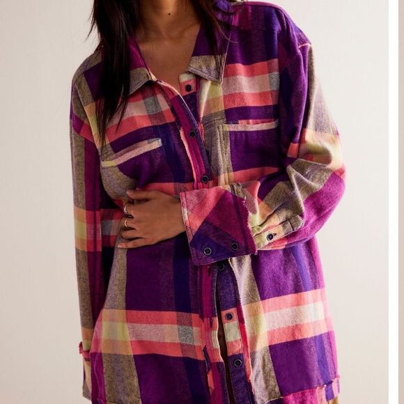 Free People Tops - Free People We the Free So Long Summer Plaid Flannel Shacket